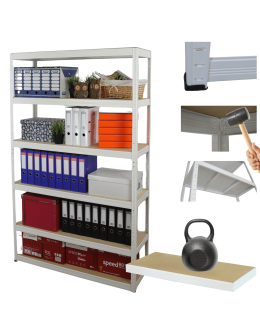 Regał metalowy HELIOS 213x150x30cm 6Px175kg .:.