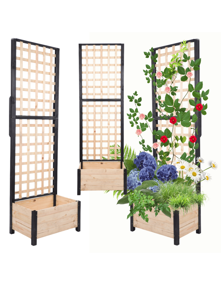 Duże donice ogrodowe- pergole - Pergola drewniana wysoka doniczka skrzynka na kwiaty 190x60x40 na nogach - product b2b.wamar.biz 1