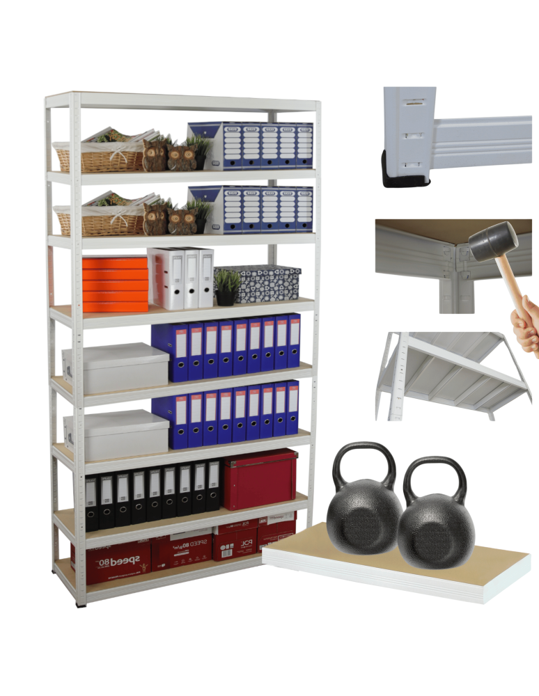 Regały z metalu kolorowe - Regał metalowy HELIOS 270x150x35cm 8Px275kg  .:.  - product b2b.wamar.biz 1