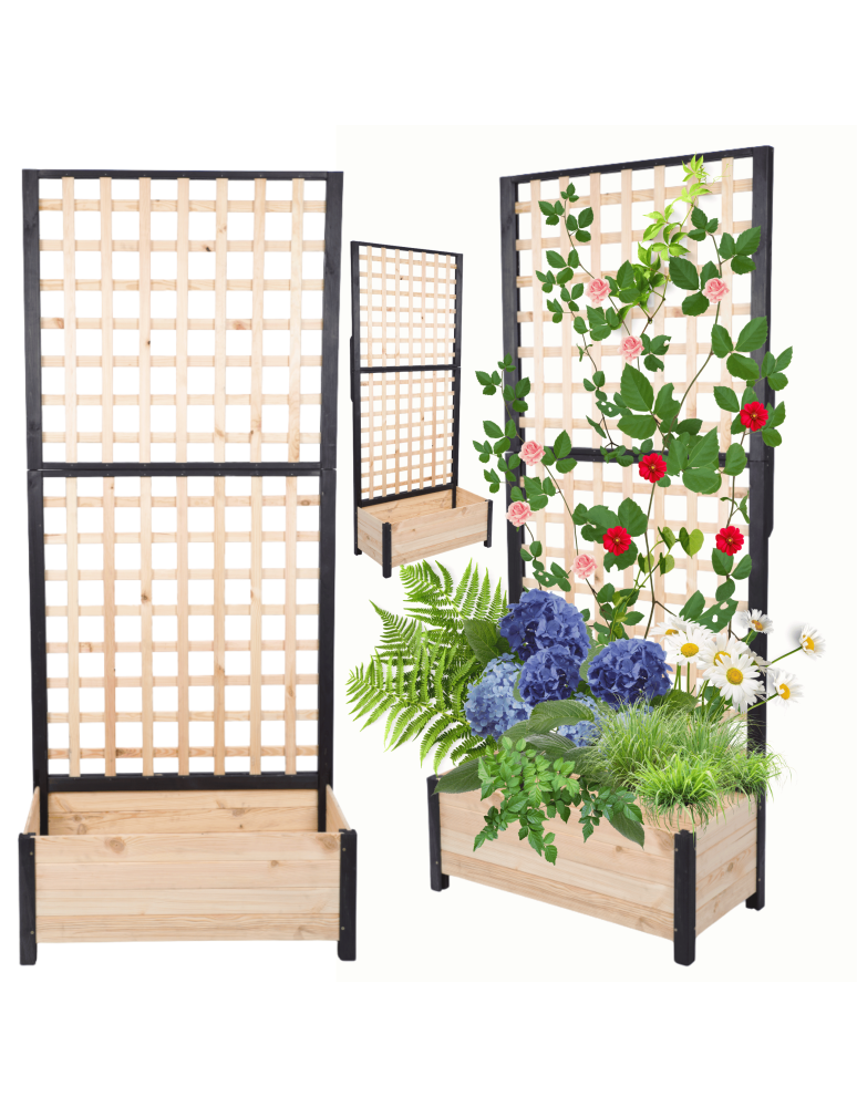 Duże donice ogrodowe- pergole - Pergola drewniana wysoka doniczka skrzynka na kwiaty 190x80x40 EKO - product b2b.wamar.biz 1