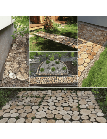 Ścieżki Ogrodowe - 2xŚcieżka ogrodowa drewniana chodnik plastry drewna czeremcha ścieżki EKO - product 9