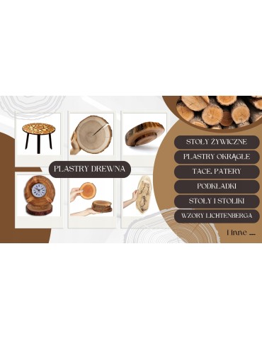 Blat na STÓŁ plaster drewna SOSNA blat na stolik UNIKAT dł.70cm 143955 DIY - product 2