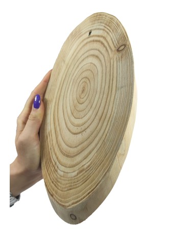 Plaster drewna MODRZEW eliptyczny skośny dł.25-30cm taca ozdobna bez kory