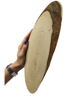 Plaster drewna CZEREMCHA eliptyczny dł.25-30cm drewniana taca ozdobna deska