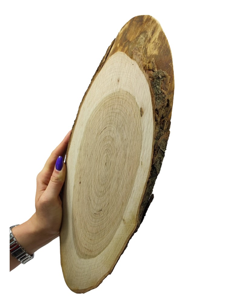 Plastry Drewna - Plaster drewna CZEREMCHA eliptyczny dł.30-35cm drewniana taca ozdobna deska - product b2b.wamar.biz 1