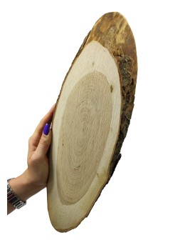 Plaster drewna CZEREMCHA eliptyczny dł.30-35cm drewniana taca ozdobna deska