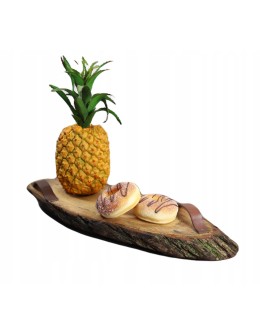 Taca z uchwytami olejowana taca drewniana dębowa plaster DĄB 40-45cm deska