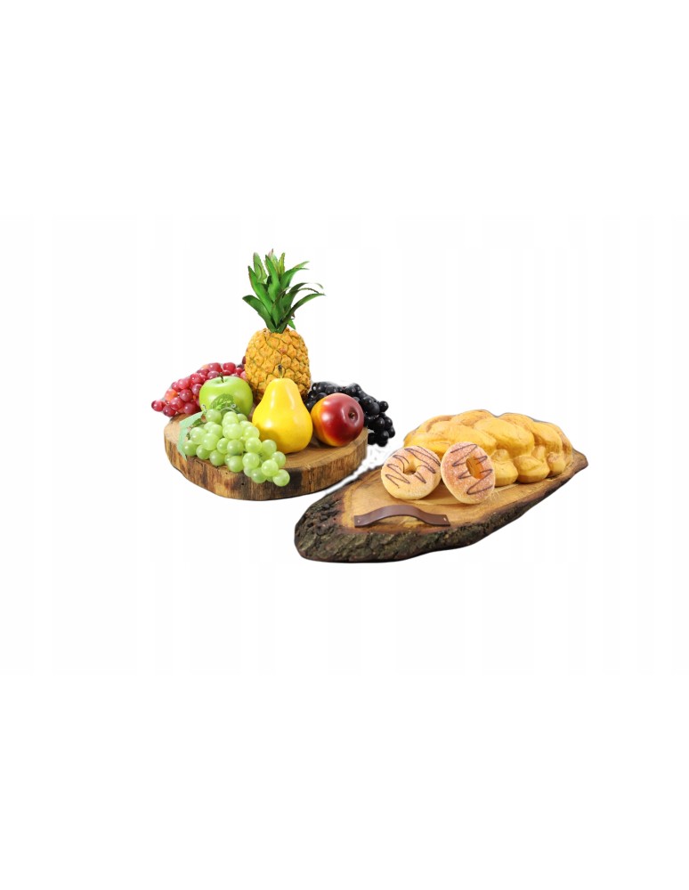 Tace Drewniane i Patery - Taca z uchwytami olejowana taca drewniana dębowa plaster DĄB 40-45cm deska - produkt b2b.wamar.biz 12