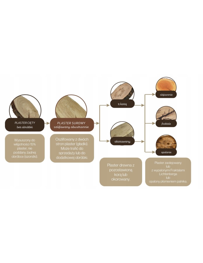 Plastry Unikatowe - Plaster drewna blat na stolik kawowy SOSNA plaster sosnowy 68cm nr.103119 - produkt b2b.wamar.biz 7