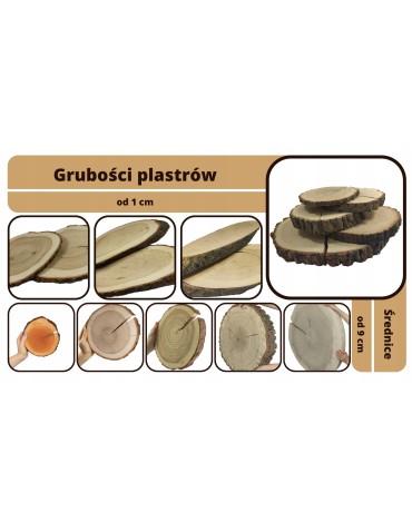 Plastry Unikatowe - Plaster drewna blat na stolik kawowy SOSNA plaster sosnowy 70cm nr.105944 - produkt 9