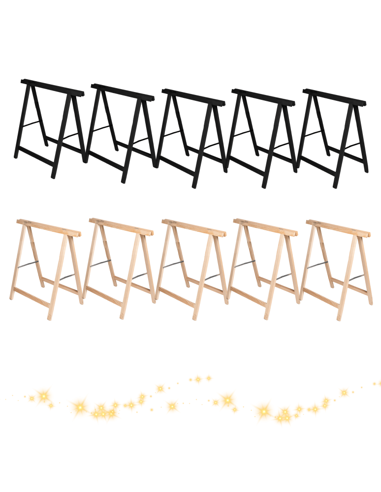 Kobyłka- drewniany koziołek - Zestaw na GWIAZDĘ gwiazda z koziołków CZARNY IMPREGNAT OZDOBA koziołek ECO - product b2b.wamar.biz 4