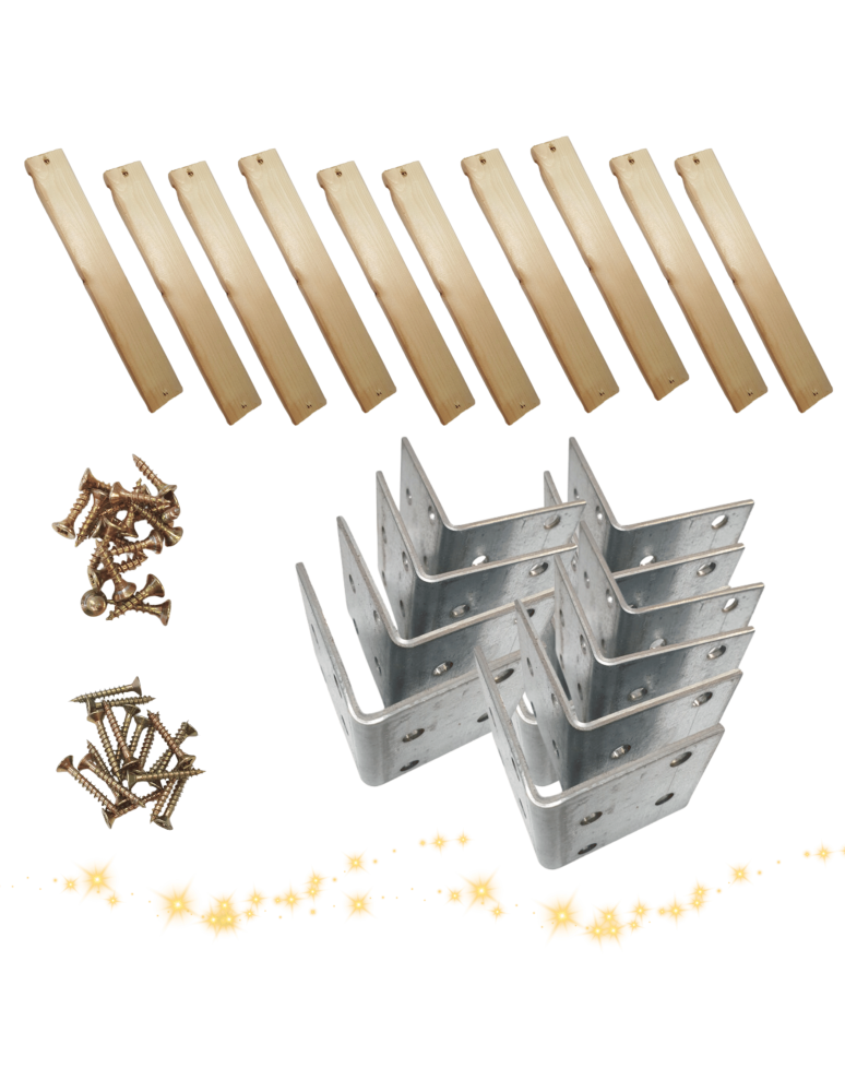 Kobyłka- drewniany koziołek - Komplet montażowy do GWIAZDY Z KOZIOŁKÓW wkręty deseczki blaszki ZESTAW - product b2b.wamar.biz 2