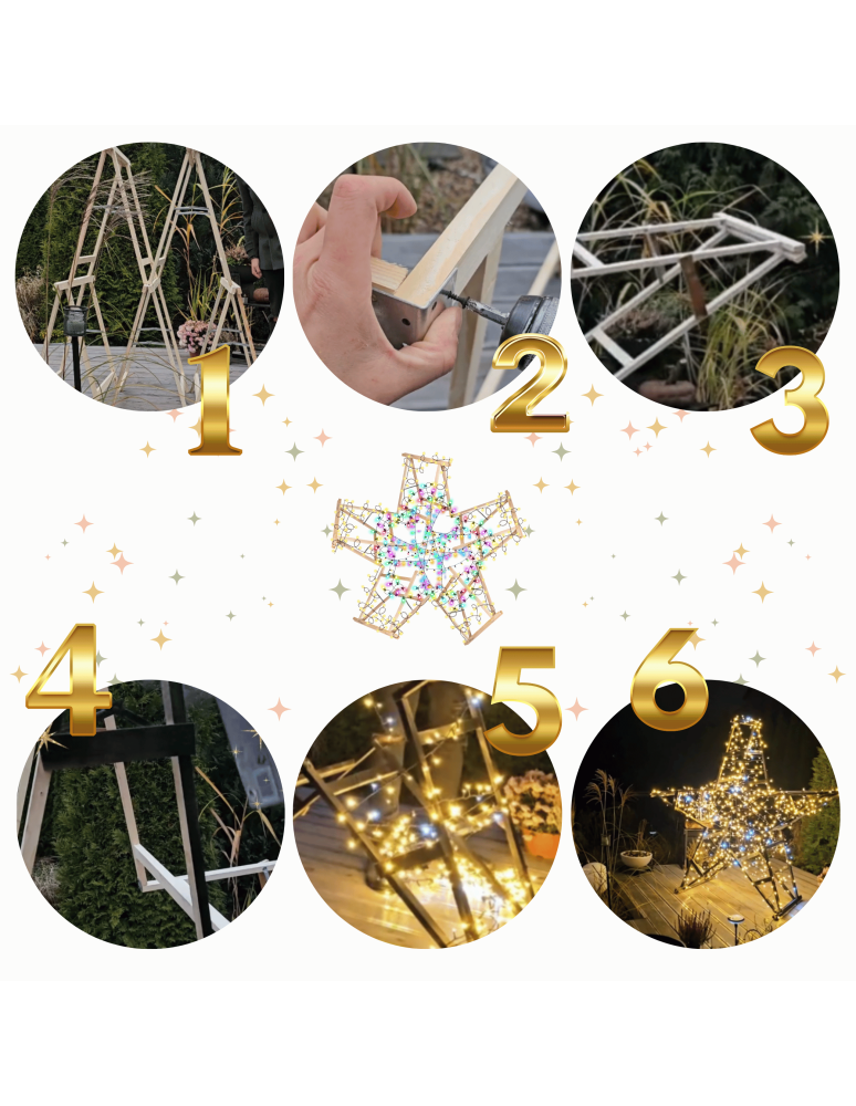 Kobyłka- drewniany koziołek - Komplet montażowy do GWIAZDY Z KOZIOŁKÓW wkręty deseczki blaszki ZESTAW - product b2b.wamar.biz 3