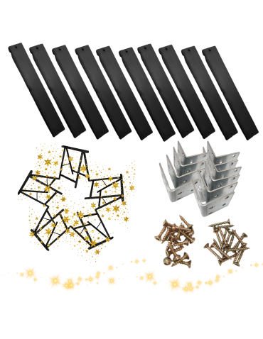 Komplet montażowy do GWIAZDA Z KOZIOŁKÓW wkręty deseczki blaszki ZESTAW BL