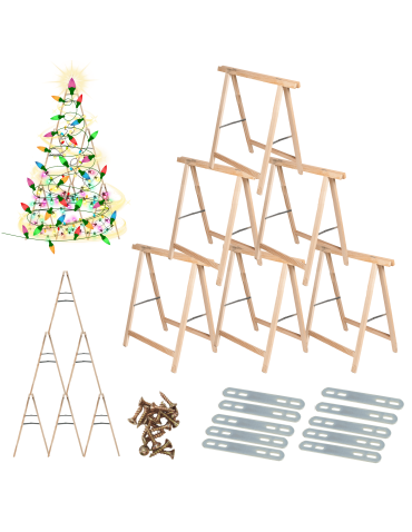KOZIOŁKI na CHOINKĘ drewnianą zestaw do CHOINKI mocowania koziołek 6szt EKO