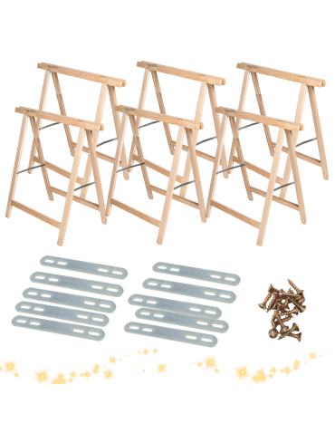 KOZIOŁKI na CHOINKĘ drewnianą zestaw do CHOINKI mocowania koziołek 6szt EKO - product 2