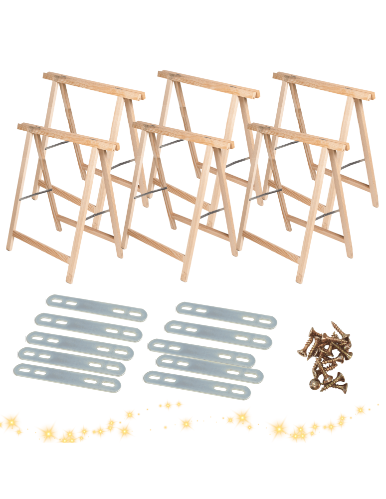 Kobyłka- drewniany koziołek - KOZIOŁKI na CHOINKĘ drewnianą zestaw do CHOINKI mocowania koziołek 6szt EKO - product b2b.wamar.biz 2