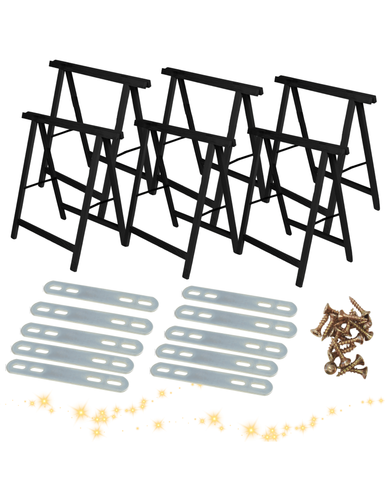 Kobyłka- drewniany koziołek - KOZIOŁKI na CHOINKĘ IMPREGNAT zestaw do CHOINKI CZARNE koziołek 6szt EKO - product b2b.wamar.biz 2