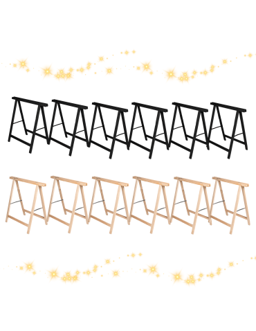 Kobyłka- drewniany koziołek - KOZIOŁKI na CHOINKĘ IMPREGNAT zestaw do CHOINKI CZARNE koziołek 6szt EKO - product 4