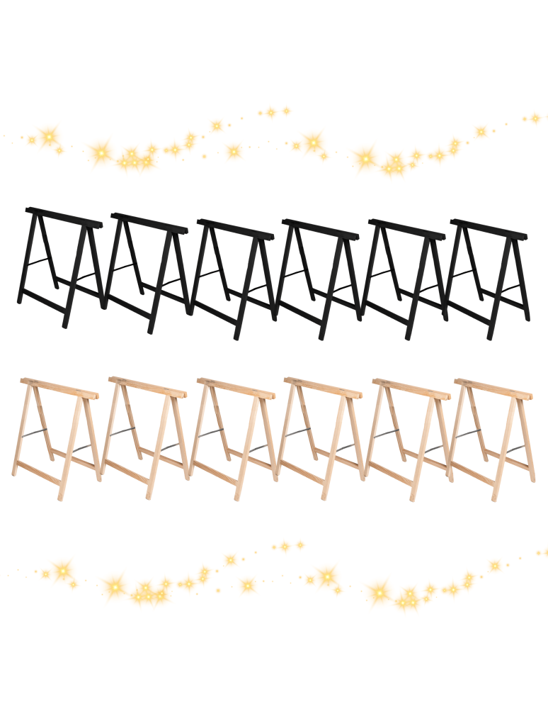 Kobyłka- drewniany koziołek - KOZIOŁKI na CHOINKĘ IMPREGNAT zestaw do CHOINKI CZARNE koziołek 6szt EKO - product b2b.wamar.biz 4