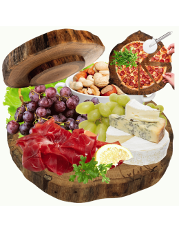 Drewniana taca obrotowa deska DĄB plaster krążek 20-25 cm pizza sery EKO