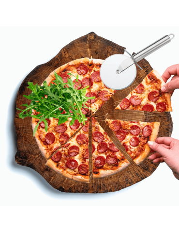 Tace Obrotowe - Drewniana taca obrotowa deska DĄB plaster krążek 20-25 cm pizza sery EKO - produkt 5