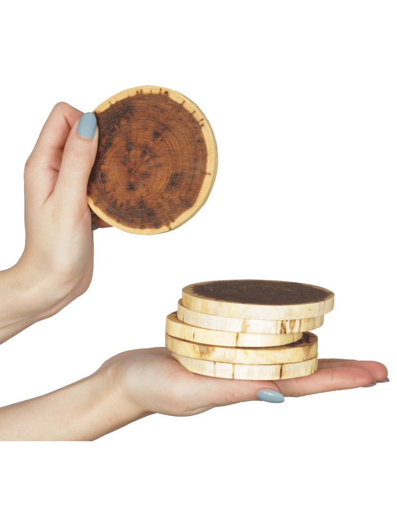 Podkładki na Stół - Podkładki podstawki pod filiżanki na stół drewniane AKACJA 9-12cm 6 szt ECO - product b2b.wamar.biz 2