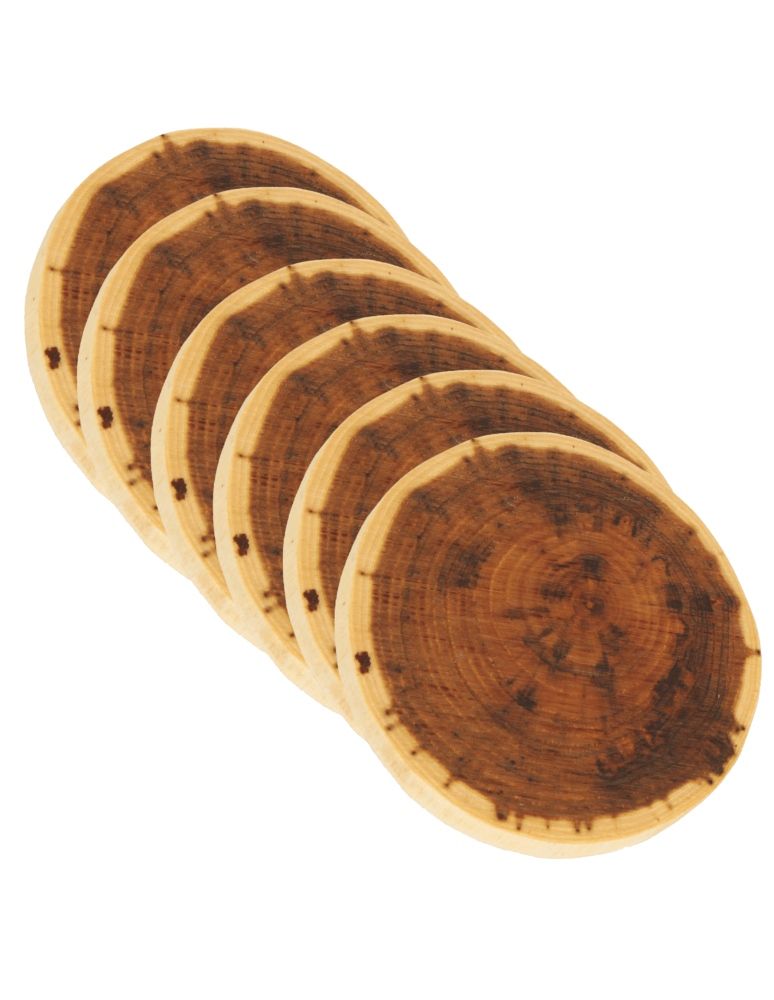 Podkładki na Stół - Podkładki podstawki pod filiżanki na stół drewniane AKACJA 9-12cm 6 szt ECO - product b2b.wamar.biz 3