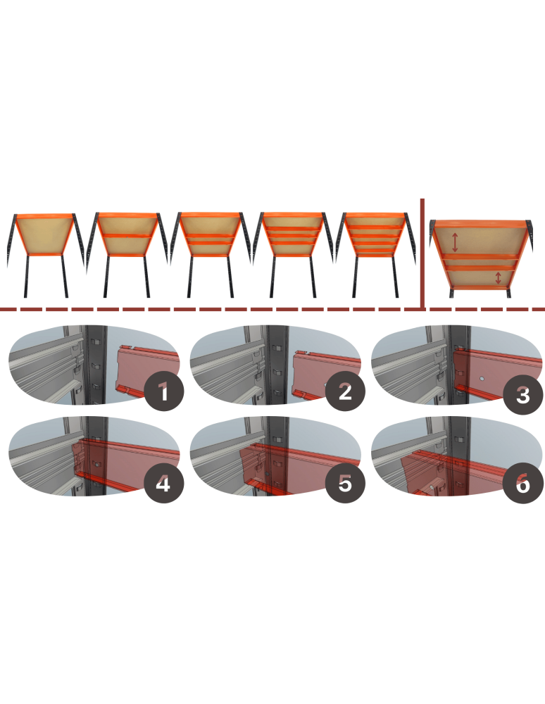 Akcesoria do regałów – elementy dodatkowe Helios - Wzmocnienie pod półkę do regału metalowego Helios 50 cm od 175 do 400kg/pół - produkt b2b.wamar.biz 6