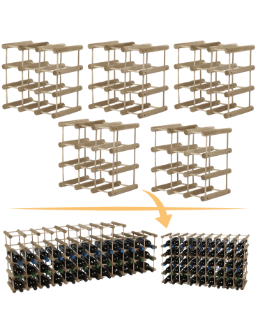 Stojak na butelki wino regał na 45 butelek DĄB MODUŁOWY LITE DREWNO OLEJ