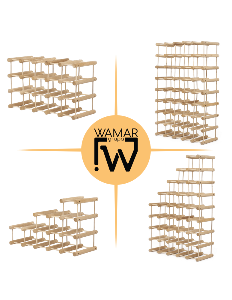 Modułowe regały na butelki RW7 - Stojak na butelki wino regał na 9 butelek SOSNA MODUŁOWY LITE EKO DREWNO - produkt b2b.wamar.biz 9