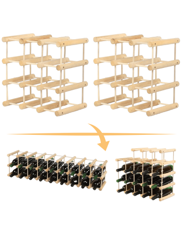 Stojak na butelki wino regał na 18 butelek SOSNA MODUŁOWY LITE EKO DREWNO