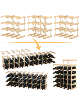 Stojak na butelki wino regał na 27 butelek SOSNA MODUŁOWY LITE EKO DREWNO