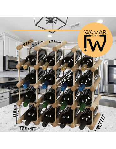 Modułowe regały na butelki RW7 - Stojak na butelki wino regał na 27 butelek SOSNA MODUŁOWY LITE EKO DREWNO - product 7
