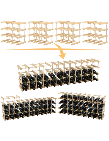 Stojak na butelki wino regał na 36 butelek SOSNA MODUŁOWY LITE EKO DREWNO
