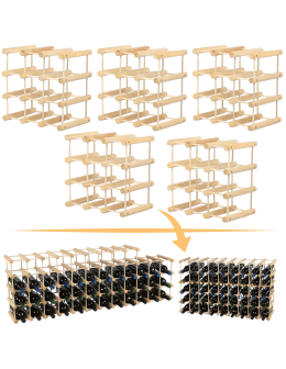Stojak na butelki wino regał na 45 butelek SOSNA MODUŁOWY LITE EKO DREWNO