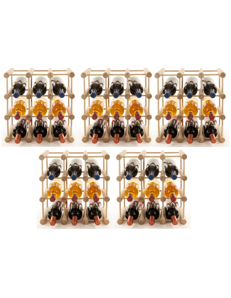 Modułowe regały na butelki RW7 - Stojak na butelki wino regał na 45 butelek SOSNA MODUŁOWY LITE EKO DREWNO - product b2b.wamar.biz 2