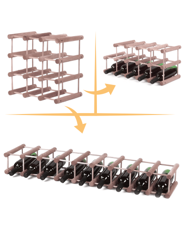 Stojak na wino butelki regał na 9 butelek SOSNA MODUŁOWY LITE EKO DREWNO