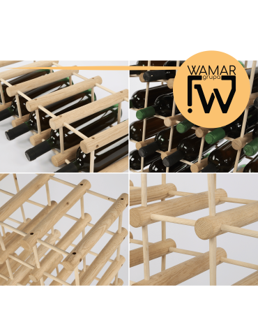 Modułowe regały na butelki RW7 - Stojak na wino butelki regał na 9 butelek SOSNA MODUŁOWY LITE EKO DREWNO - produkt 4