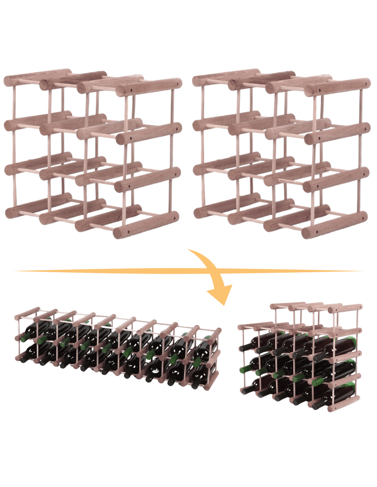 Modułowe regały na butelki RW7 - Stojak na wino butelki regał na 18 butelek SOSNA MODUŁOWY LITE EKO DREWNO - product b2b.wamar.biz 1