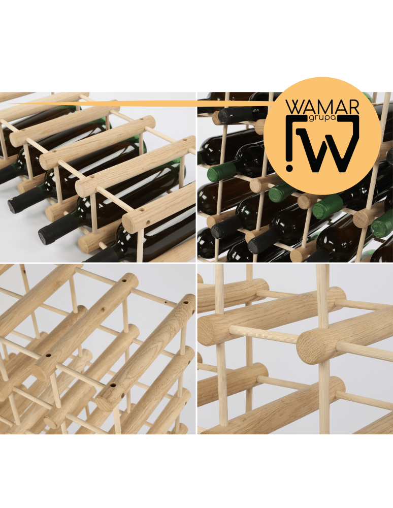 Modułowe regały na butelki RW7 - Stojak na wino butelki regał na 18 butelek SOSNA MODUŁOWY LITE EKO DREWNO - product b2b.wamar.biz 4
