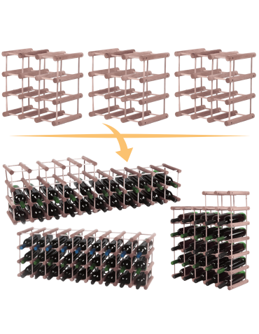 Stojak na wino butelki regał na 27 butelek SOSNA MODUŁOWY LITE EKO DREWNO