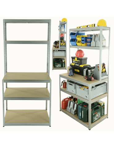 Metalowy regał warsztatowy stół garażowy roboczy 196x90x60 cm 275 kg HDF