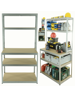 Metalowy regał warsztatowy 196x110x60 cm regulowane półki roboczy 275kg