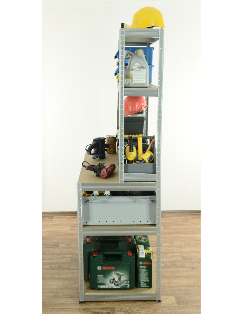 Metalowe stoły do warsztatu - Metalowy regał warsztatowy 196x110x60 cm regulowane półki roboczy 275kg - product b2b.wamar.biz 5