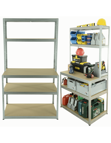 Regał warsztatowy metalowy roboczy stół 196x120x60 cm nośność do 275 kg HDF
