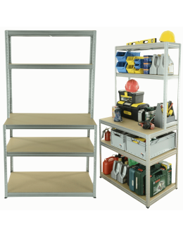 Regał warsztatowy metalowy roboczy stół 196x120x60 cm nośność do 275 kg HDF