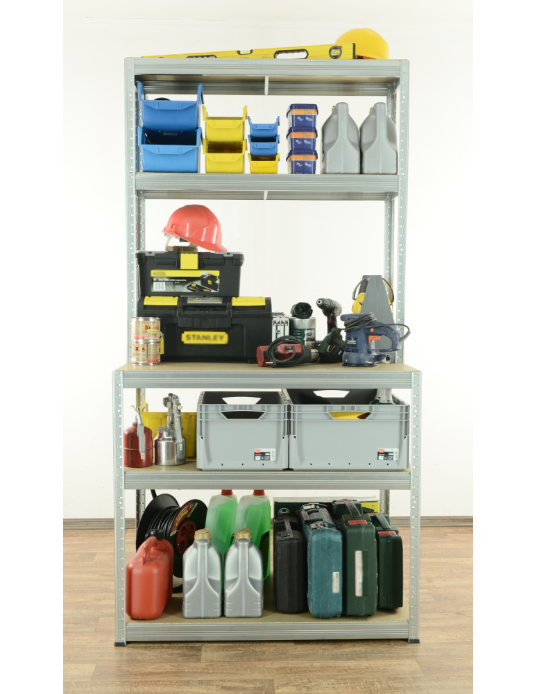 Metalowe stoły do warsztatu - Regał warsztatowy metalowy roboczy stół 196x120x60 cm nośność do 275 kg HDF - product b2b.wamar.biz 4