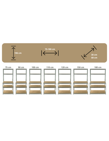 Metalowe stoły do warsztatu - Regał warsztatowy metalowy roboczy stół 196x120x60 cm nośność do 275 kg HDF - product 9
