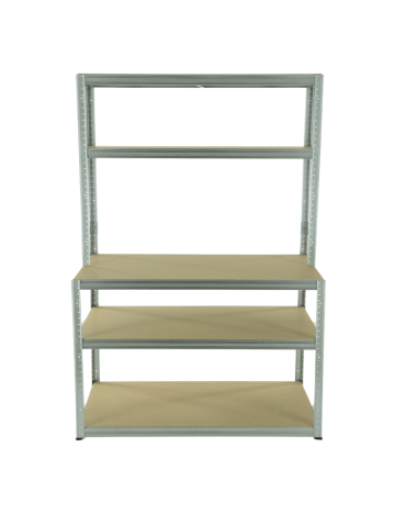 Metalowe stoły do warsztatu - Regał metalowy warsztatowy stół roboczy 196x180x60 cm 5 półek ocynk HDF - product 6